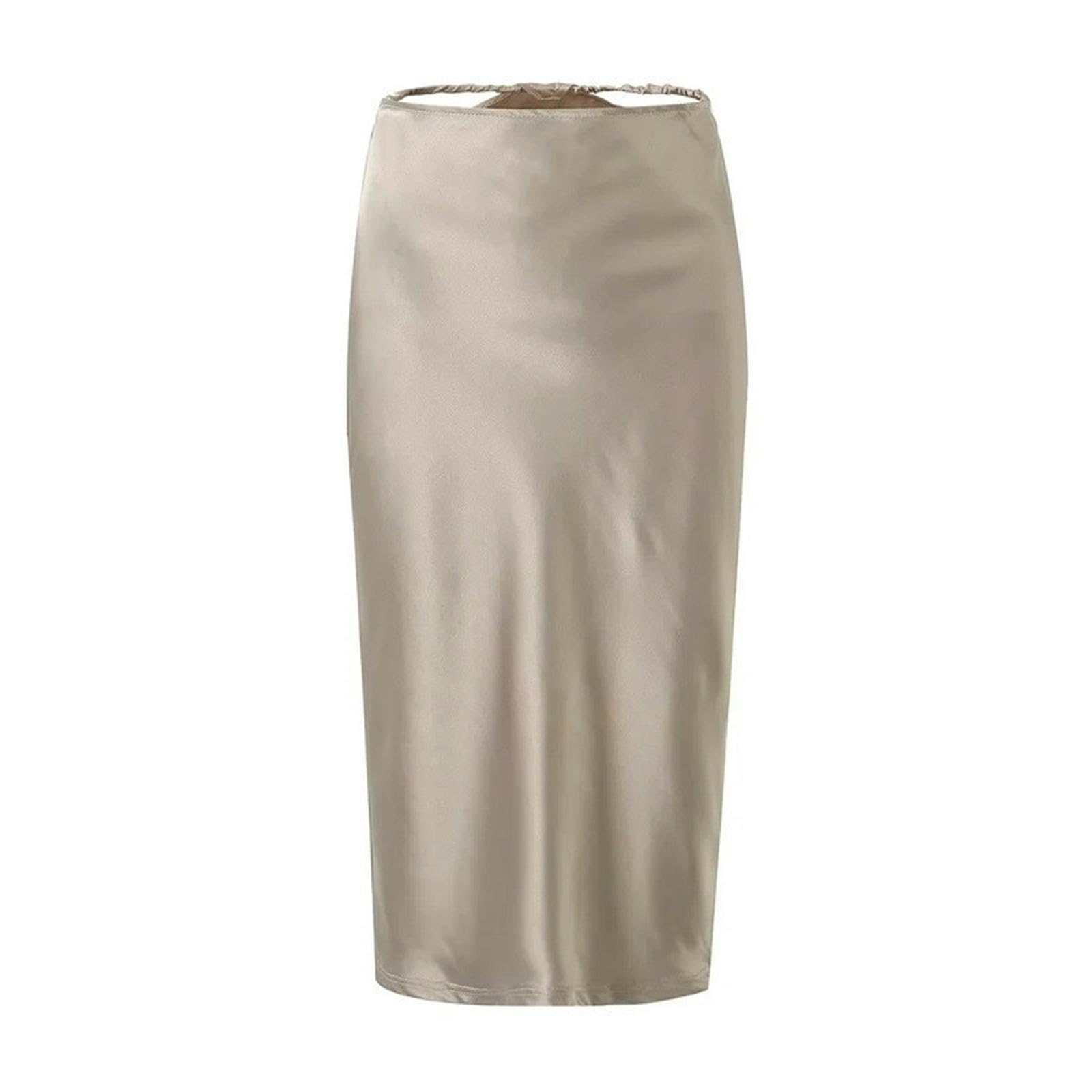Jupe mi-longue basse pour femme - Mode de printemps personnalisée taille haute