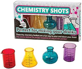 Funtime Gifts Plastic Glasses Chemistry Shots, Multi-Colour, 4 Count (Pack of 1)