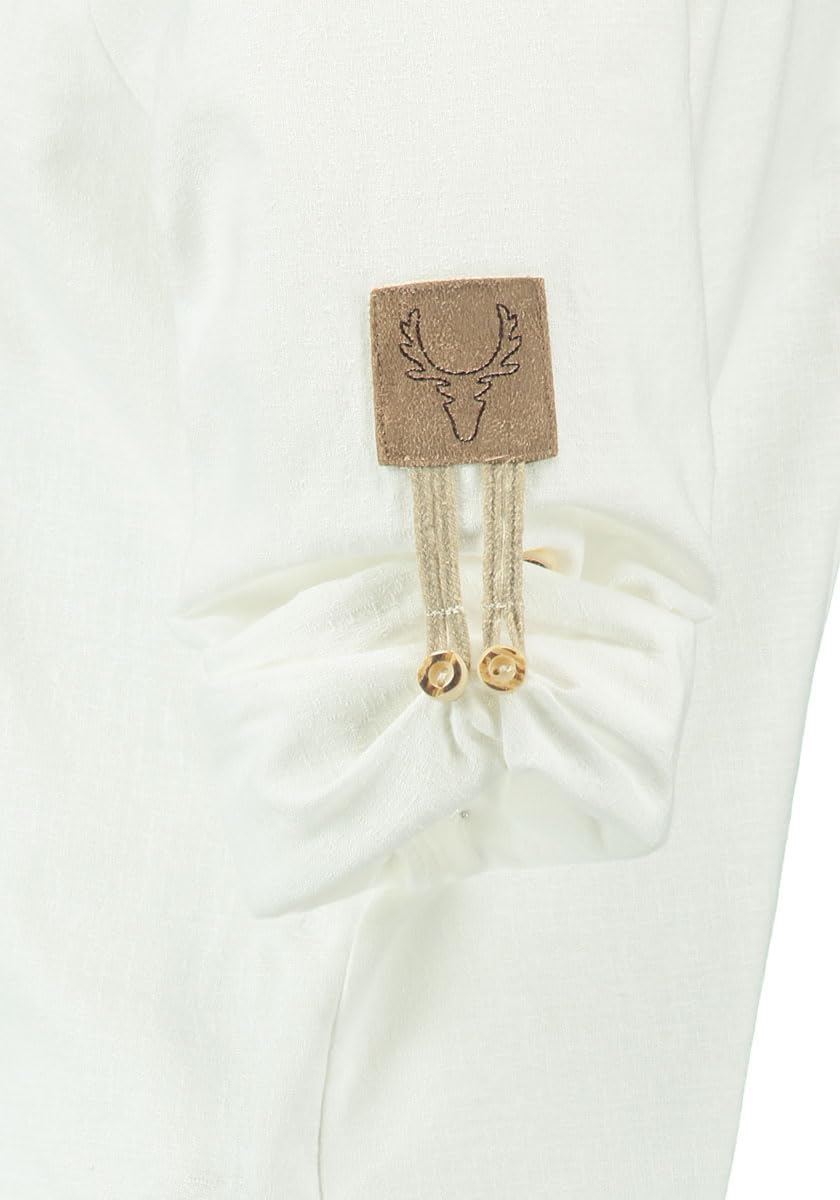 OS Trachten Damen Bluse Langarm Trachtenbluse mit Liegekragen Qabaju