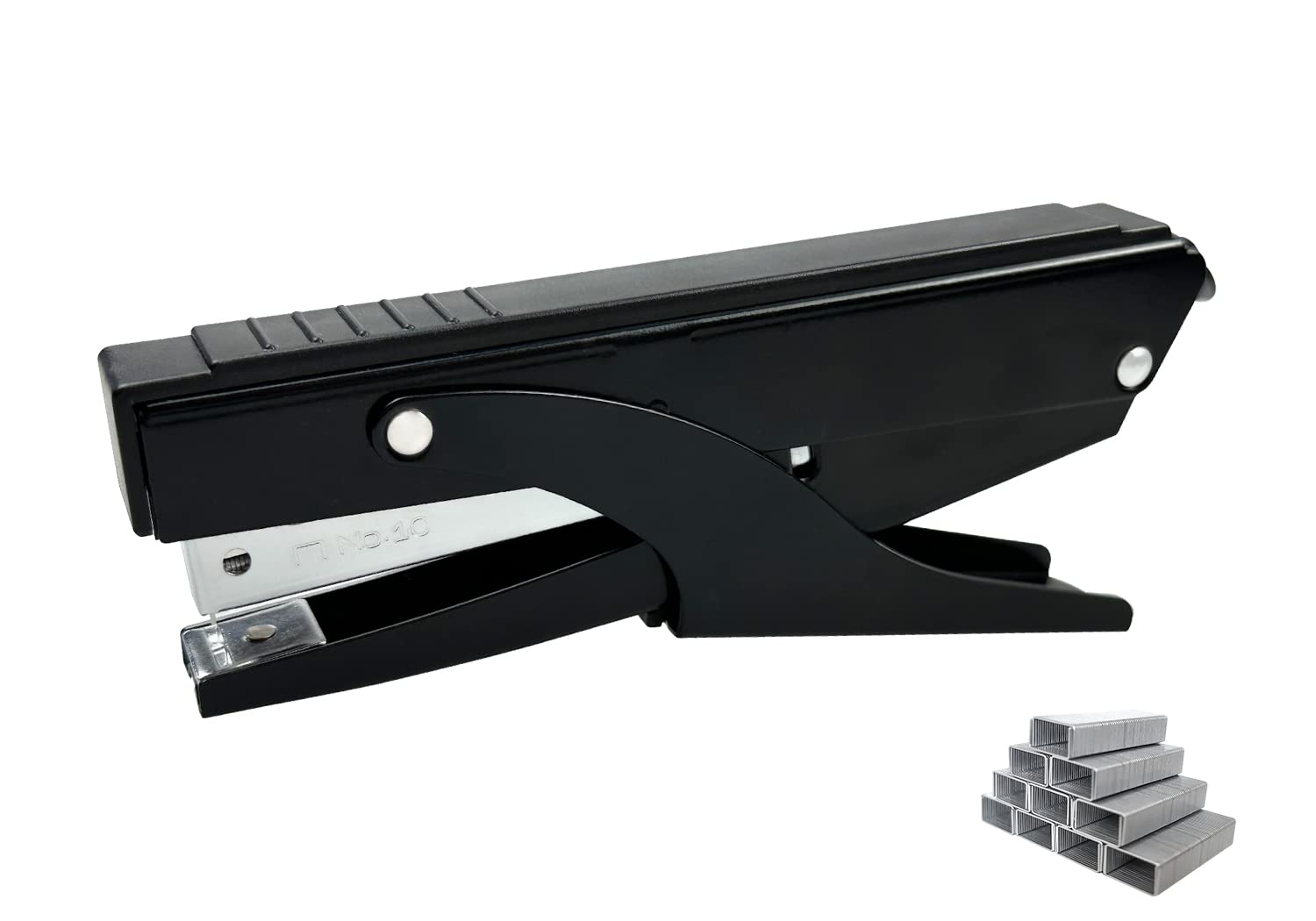 with 1000 No 10 Staples，Metal Plier Stapler,Hand Held Stapler,20 Sheet Capacity, Black