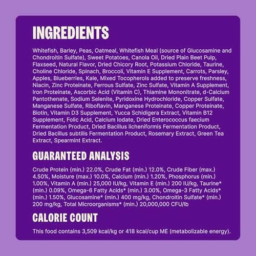 Image of Wellness Complete Health Adult Dry Dog Food, Wholesome Grain Kibble, Natural, Chicken Free, Whitefish and Sweet Potato Recipe, 5 lb Bag