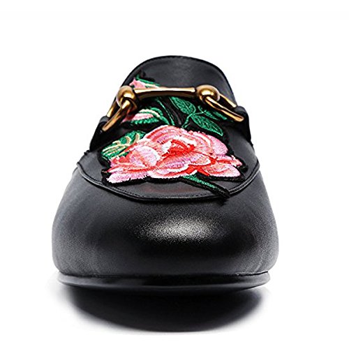 LaRosa Womens Leather Oxford Backless Slipper Slip ons Loafer Shoes 