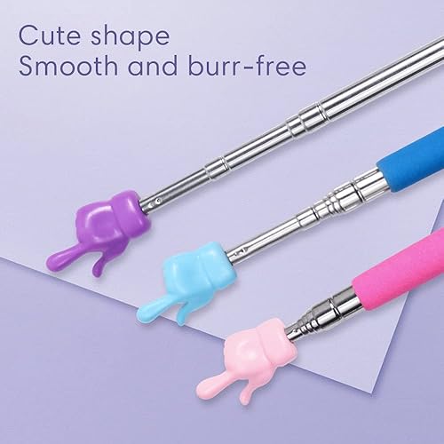 Miniatura 4 de Lachilly Puntero retráctil para profesor de acero inoxidable de 22 pulgadas, puntero telescópico de mano de aprendizaje en el aula, puntero de