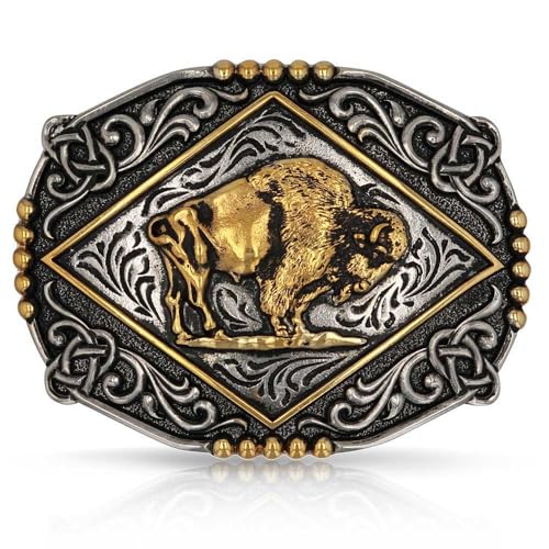 Montana Silversmiths Outdoor Wildlife Series Attitude Western Belt Buckle (Majestic Valor Buffalo)