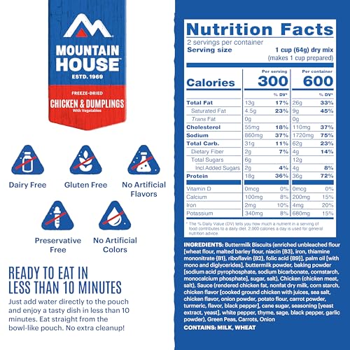 Image of Mountain House Freeze-Dried Dinner Entree | Backpacking Meals for Camping and Hiking, 4 Servings, 30-Year Shelf-Life, 2-Pack