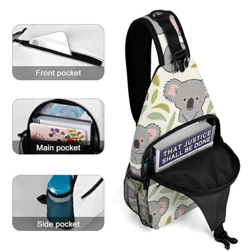 Men & Women Sling Bag Backpack Satchel Bookbags Travel Rucksack Daypack - Anti-Theft Multipurpose Cute Cartoon Koala Art Carry On Bag, Handy Crossbody Daypacks4