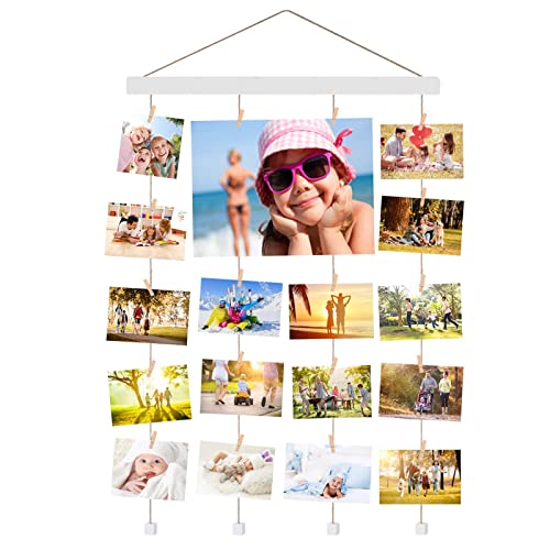 Halcent Cadre Photo Mural Porte Photo Decoration Maison Bois Cadre Multi Photo pour Suspendu Photo Images