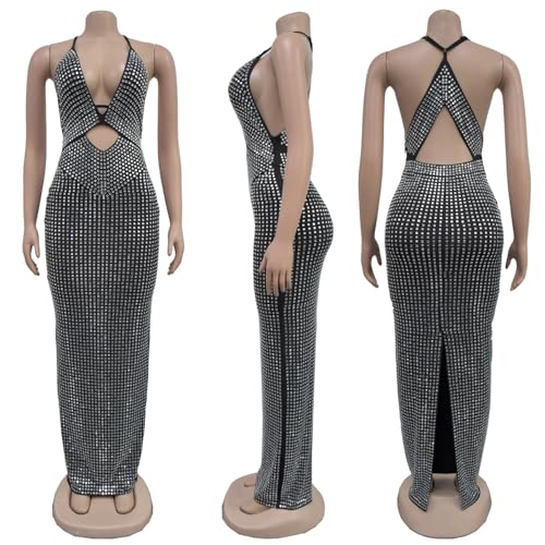 Image of Women Sleeveless Off Shoulder Split Evening Cocktail Long Dress