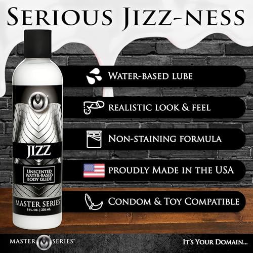 Master Series Jizz Unscented Water-Based Lube, 8 Ounce - Thumbnail 3