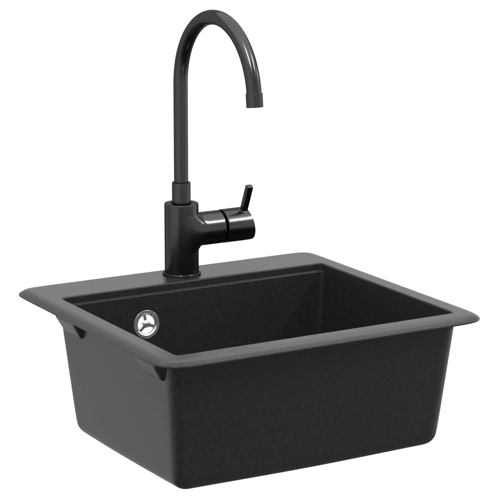 Lavabo noir 470 x 440 mm granit