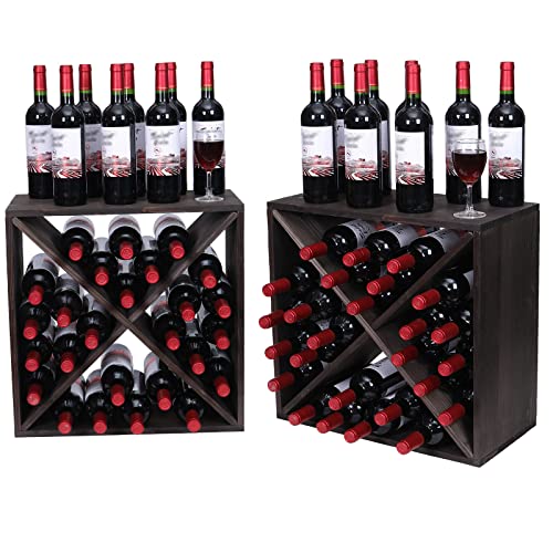 Soporte para botellas de vino en madera negra miniatura 6