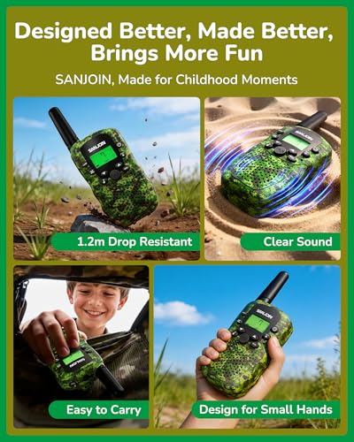 Image of Walkie Talkies for Kids Games Outdoor Toys for 3-12 Year Old Boys Girls, 3 Miles Range Walkie Talkie as Camping Essentials, 4 Year Old Girl Birthday Gifts for 3 4 5 6 7 8 9 Year Old Boy Girl Gift
