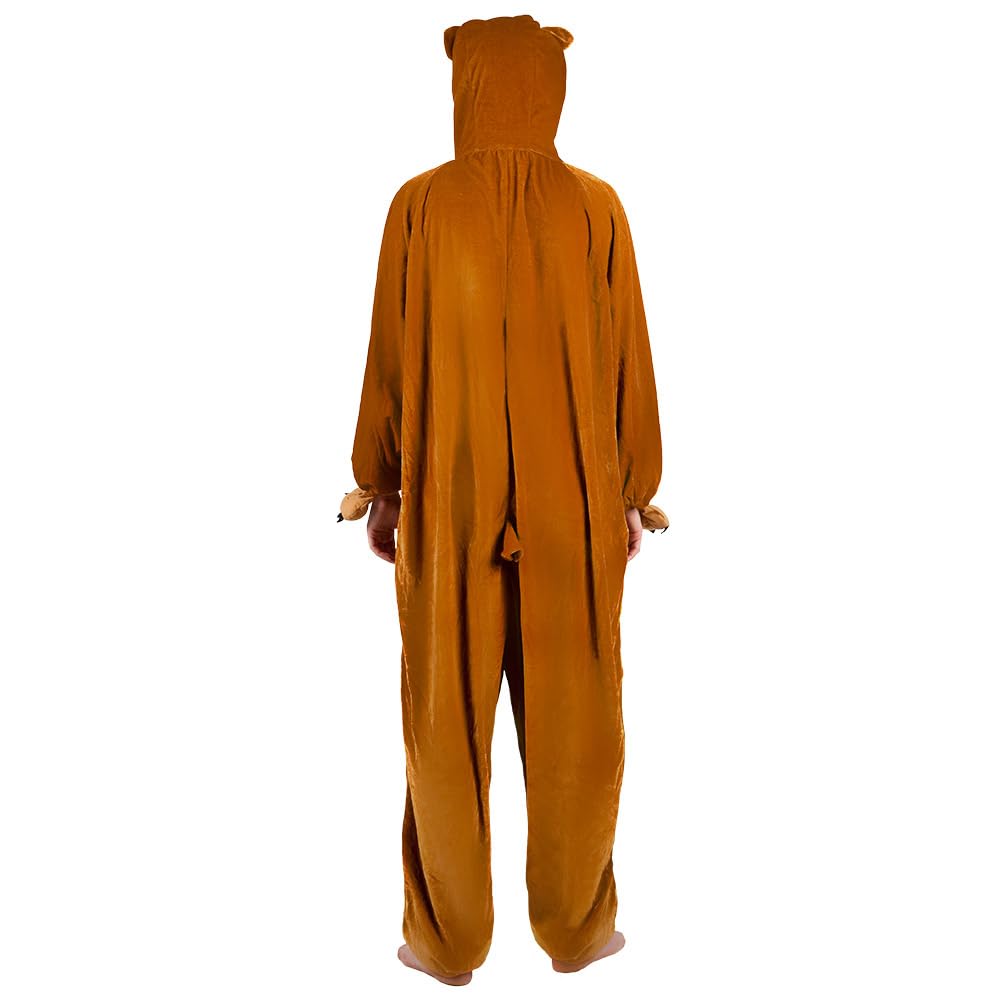 Boland - Tuta Peluche da Orso con Cappuccio | Costume da animale con cerniera per Carnevale e feste a tema