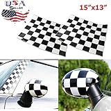Checker Checkerboard Racing Flag Vinyl Stickers for Mini Cooper Side Mirrors Cover (Left & Right)