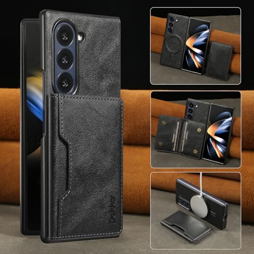 Coque Samsung Galaxy Z Fold 7 en cuir premium rouge à rabat - 5