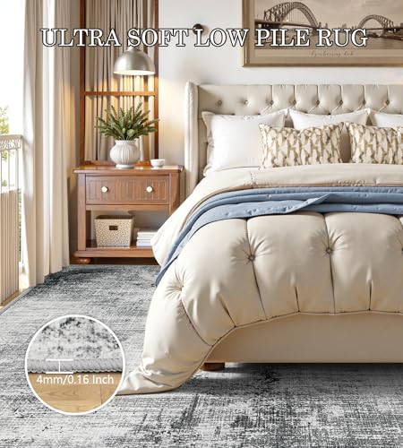 Tapete decorativo moderno 9'x12' gris oscuro miniatura 3