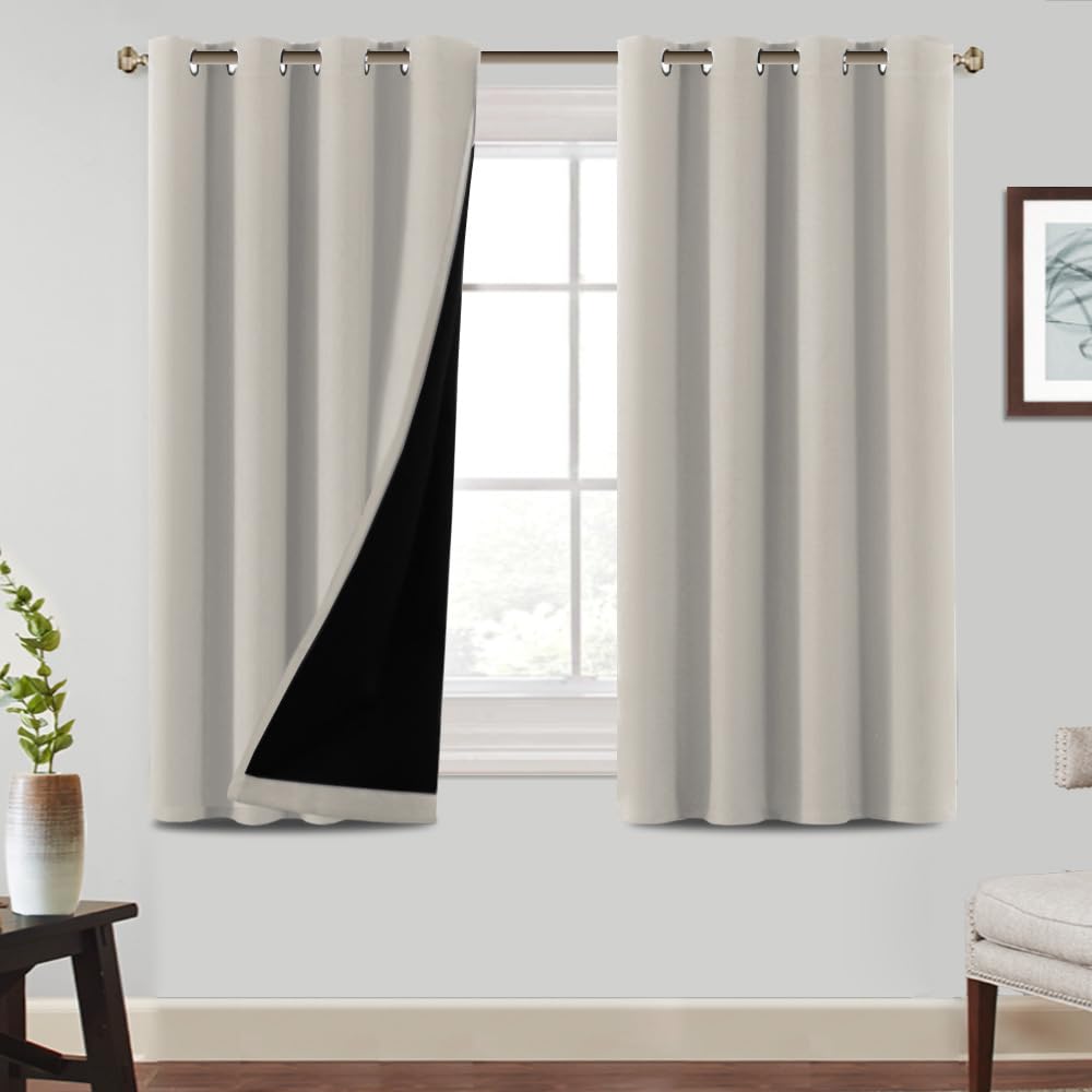 BellaHills Tende Oscuranti per Interni Tende Termiche per Soggiorno 2 Pezzi, Tenda Oscurante ad Anelli Tende Camera da Letto Moderne L140 x A145 cm, Pietra Pomice