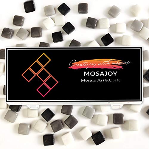 image for MOSAJOY Mosaic Tiles for Crafts,Mixed Color Stained Glass Square Piece