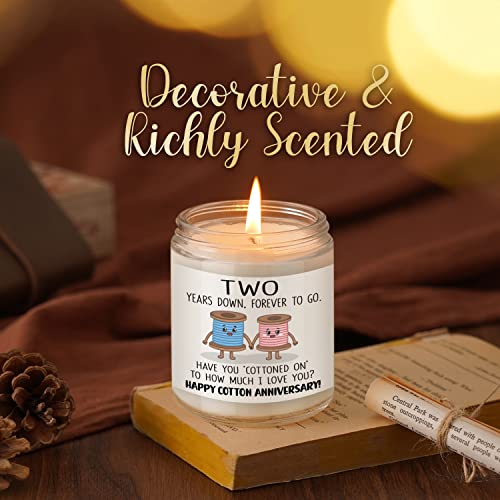 Leado Scented Candles - 2 Year Anniversary, Funny Gifts For Her, Him, Husband, Wife - 2Nd Wedding Anniversary, 2Nd Anniversary Candle For Women, Men, Boyfriend, Girlfriend - Anniversary Present #TOP4