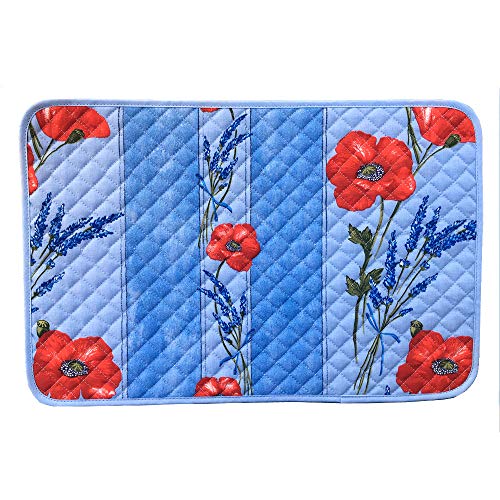 Set de Table Coquelicot Lavande Bleu Coton