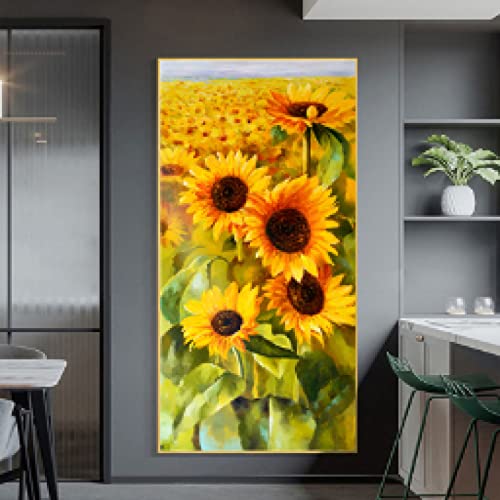 Affiches Moderne Impression Sur Toile Fleur Jaune Décoration Murale 30x60