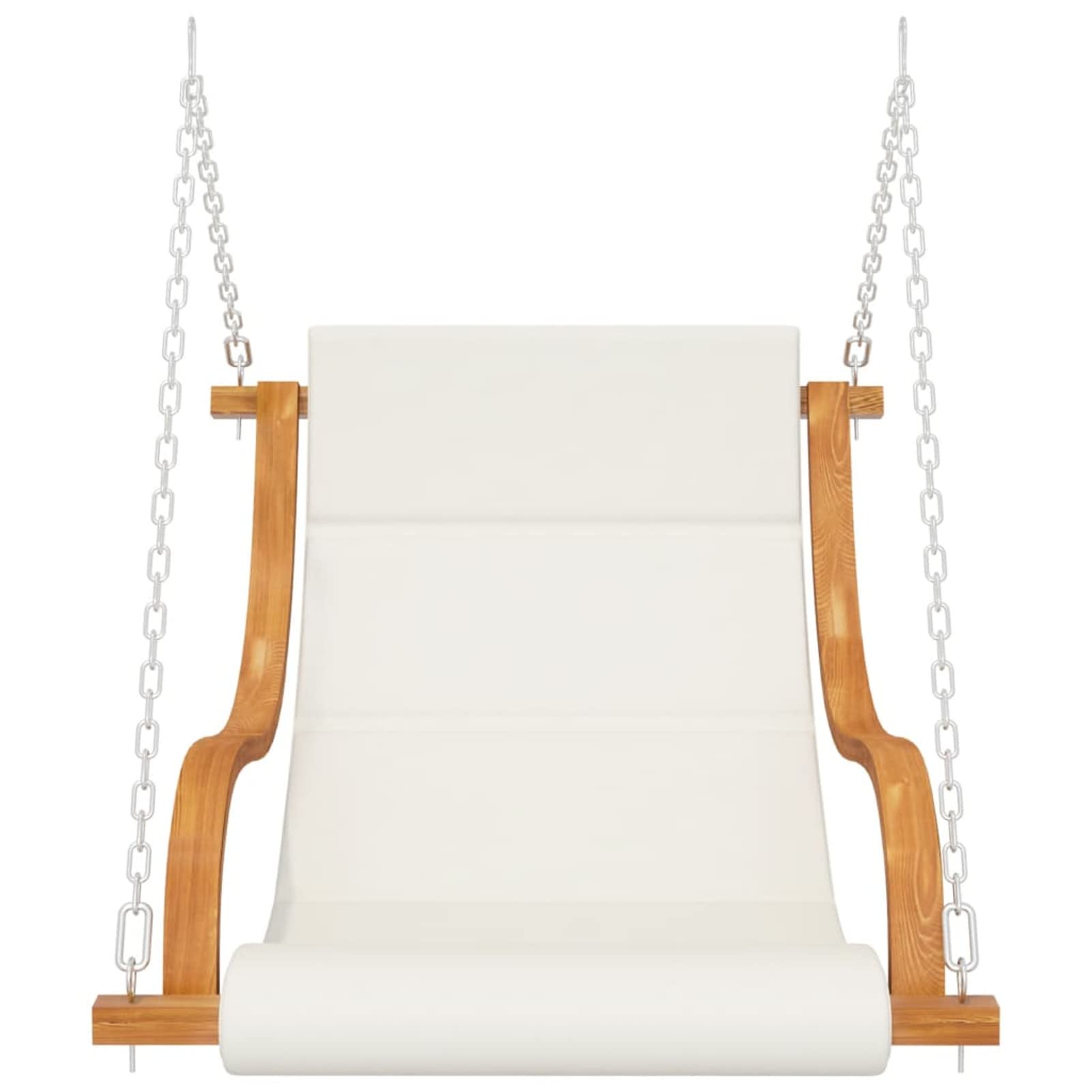 Silla Columpio con cojín Crema Madera Curvada Acabado de Teca, Columpio Jardin Exterior, Balancin Jardin Exterior, Sillon Jardin Exterior, Columpio De Jardin