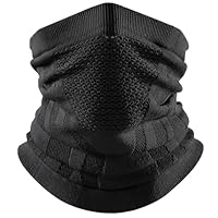 KMANGMAN Schlauchschal, Halbe Sturmhaube, Fahrrad Maske Winter, Halstuch Herren, Motorrad Gesichtsmaske, Atmungsaktive Sturmmaske für Laufen, Fahrt, Ski - Herren Damen Schwarz