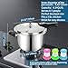 Stainless Steel Pressure Cooker, 6.3 Quart Induction Compatible Pressure Cooker with Pressure Indicator Safeguard Devices,Compatible with Gas & Induction Cooker