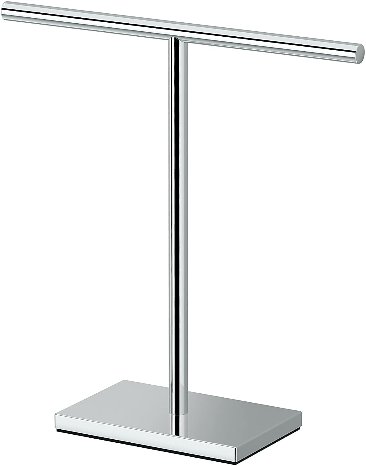 31511 Modern Bathroom Hand Towel Holder Stand, T-Shape Hand Stand Modern Rectangle Base Freestanding Countertop Towel Holder, Chrome-image-26