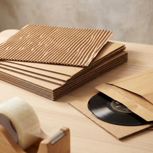 Image of HAKZEON 30 Pack Corrugated Cardboard Sheets, 12 x 12 Inch Kraft Flat Inserts, Heavy Duty Cardboard for Shipping, Packaging, Brown Corrugated Paper for Crafts, Art Projects DIY