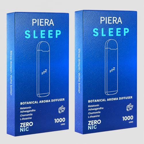 PIERA Botanical Aroma Diffuser Set Plant-Based Botanical Scent Non-Electronic Personal Fragrance Accessory Detox Sleep & Energy 3 Sticks 1 Pack (2 Sleep)