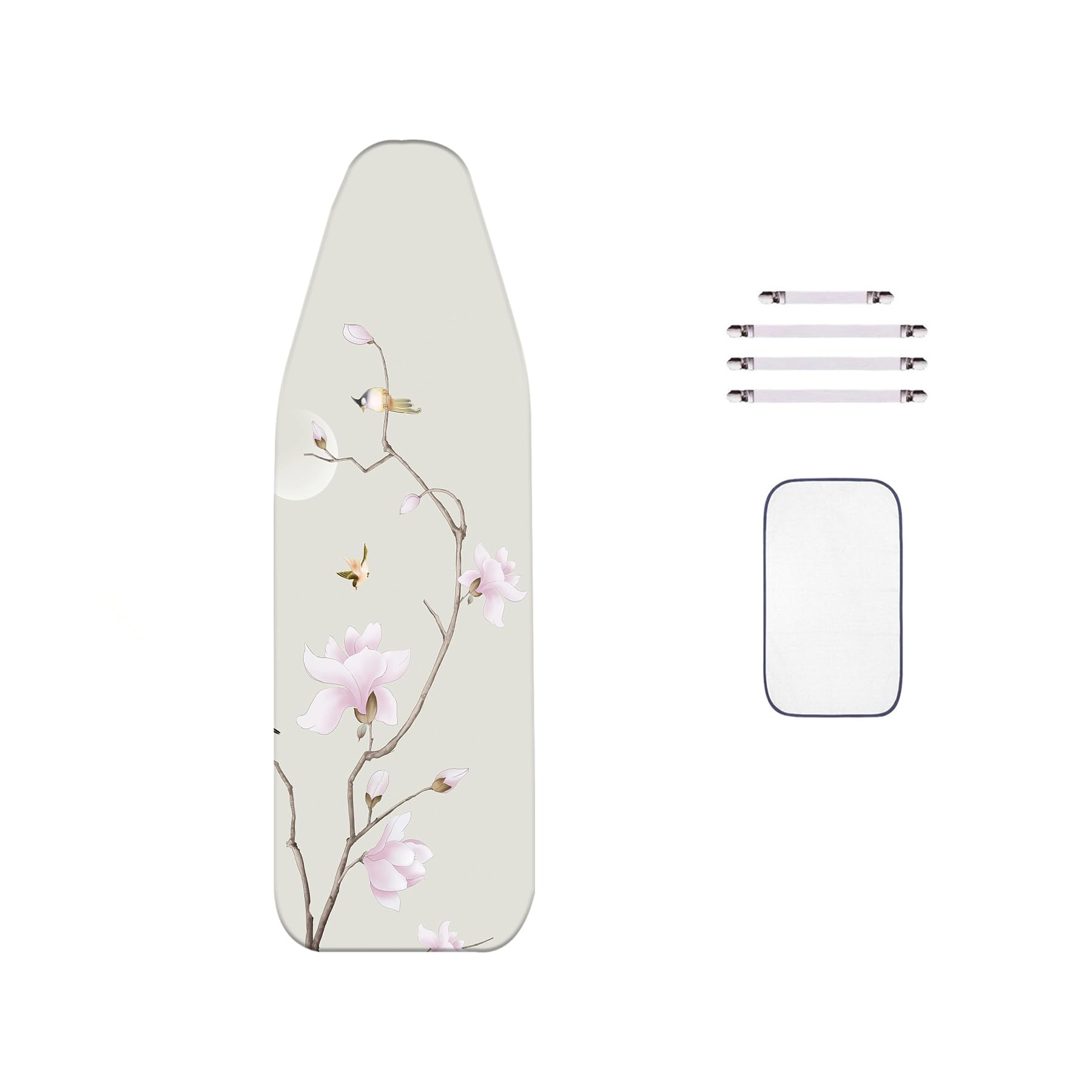 WTAIS Double - Ironing Board Covers, 150x60cm, Extra-Large Size Classic Floral Cotton - Ironing Board Cover, with Fasteners For Steam Ironing Boards