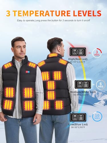 Image of Rrtizan Heated Vest for Men, Waterproof & Windproof, Includes Battery Electric Men Heated Vest for Outdoor Work, Walking dog