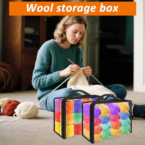 Image of YEXEXINM 10 Pack Clear Yarn Storage Bags, Clear Yarn Storage Organizer with Zippers for Knitting, Crochet, Clothing, Toys, Decor Items