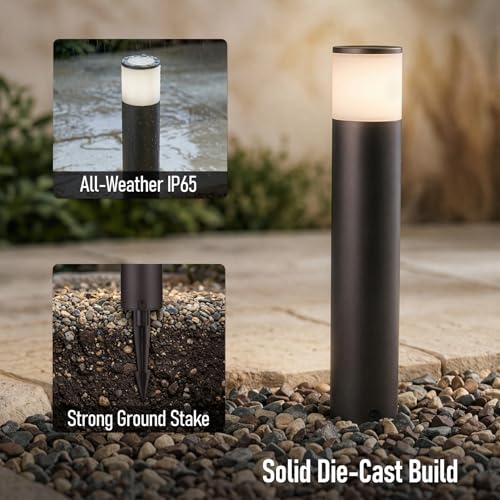 Image of LEONLITE 4-Pack 5CCT Low Voltage Bollard Pathway Lights, 12-24V AC /DC