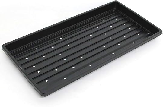 10 Microgreens Growing Trays With Holes 10" x 20" Premium Shallow Trays With Holes For Growing Microgreens and Wheatgrass 10 Trays With Holes