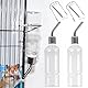 Rppiup Trinkflasche Kaninchen mit Halterung, 2 Stück Kaninchen Wasser Flaschen, 350ml Hasen Trinkflasche, Hängende Haustiere Wasserflaschen für Kaninchen Meerschweinchen Hamster Chinchillas
