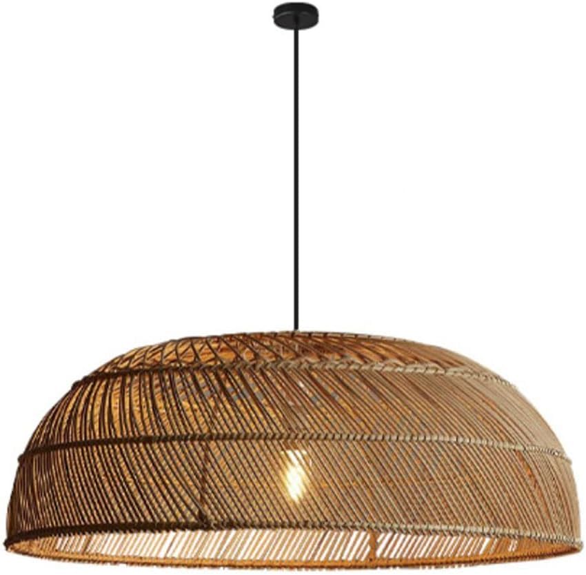 Lampe suspendue en rotin pour îlot de cuisine et table à manger bohème