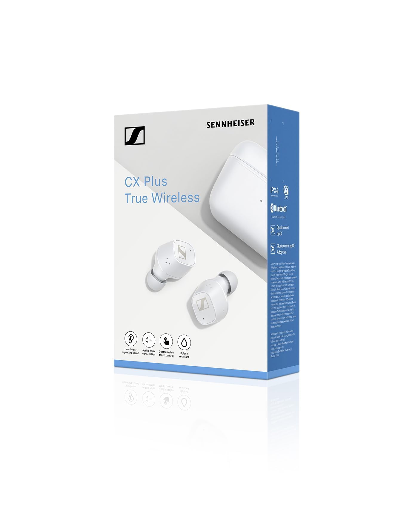 Sennheiser CX Plus True Wireless Stereo In-Ear Earbuds, White