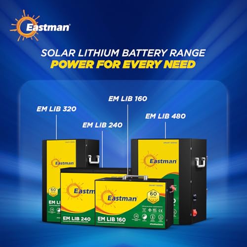 Image of Eastman EM LIB 480 Smart Lithium-Ion Inverter Battery 25.6V 150Ah for Home, Office & Shops | Universal Compatible | Lead Acid Replacement | Zero Maintenance | Fast Charging | 5 Years Warranty