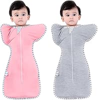 Vista 8 de Bycc Bynn Paquete de 2 sacos de dormir con manga alta, transición a saco de dormir portátil sin brazos para bebé pacify