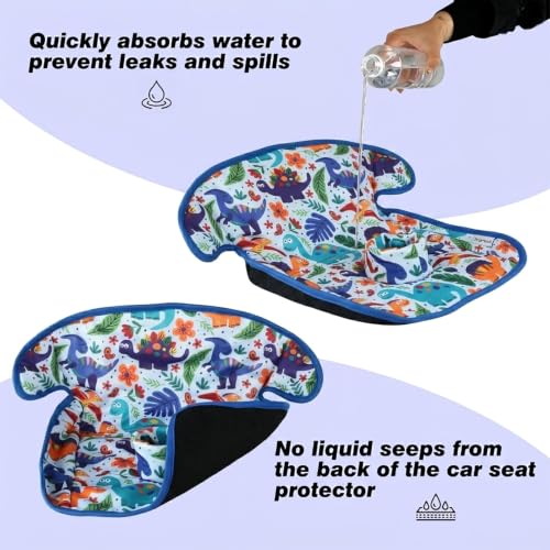 Image of Piddle Pads, Multi-use and Leak Free Lines for Baby Stroller, High Chair & Car Seat, Waterproof Toilet Training Seat Covers for Toddles (Blue Dinosaur, 1 Pack)