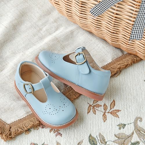 Image of GINFIVE Toddler Girls Dress Shoes Little Kids Flats School Mary Janes Shoes