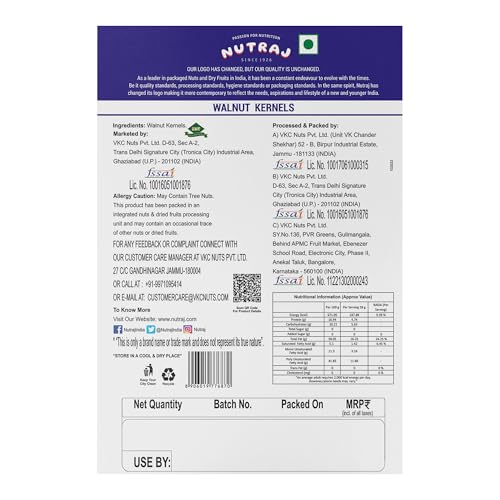 Image of Nutraj Walnut Kernels 500gm Pack Without Shell | Akhrot Giri | Dry Fruits and Nuts | Grocery Items.