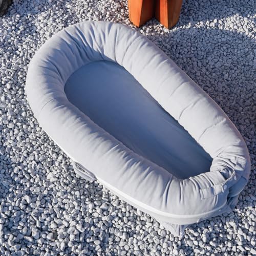 Image of Deluxe Lounger Cover | 100% Cotton Baby Lounger Extra Cover for Dockatot Deluxe | Hypoallergenic Infant Baby Nest Replacement | Cover Only (BeaconGrey Corduroy)