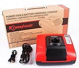 PowerSmart Universal Charger for BLACK & DECKER 7.2-18V Battery A9251, A9252, A9262, A9267, A9274, A9275, A9276, A9282, A9527, FSB96, PS120, PS120A, PS130, PS130A, PS140, PS140A, PS145 - Built-in dual USB ports (Red)