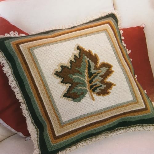 Broderie Arraiolos kit coussin feuille pour salon bohème