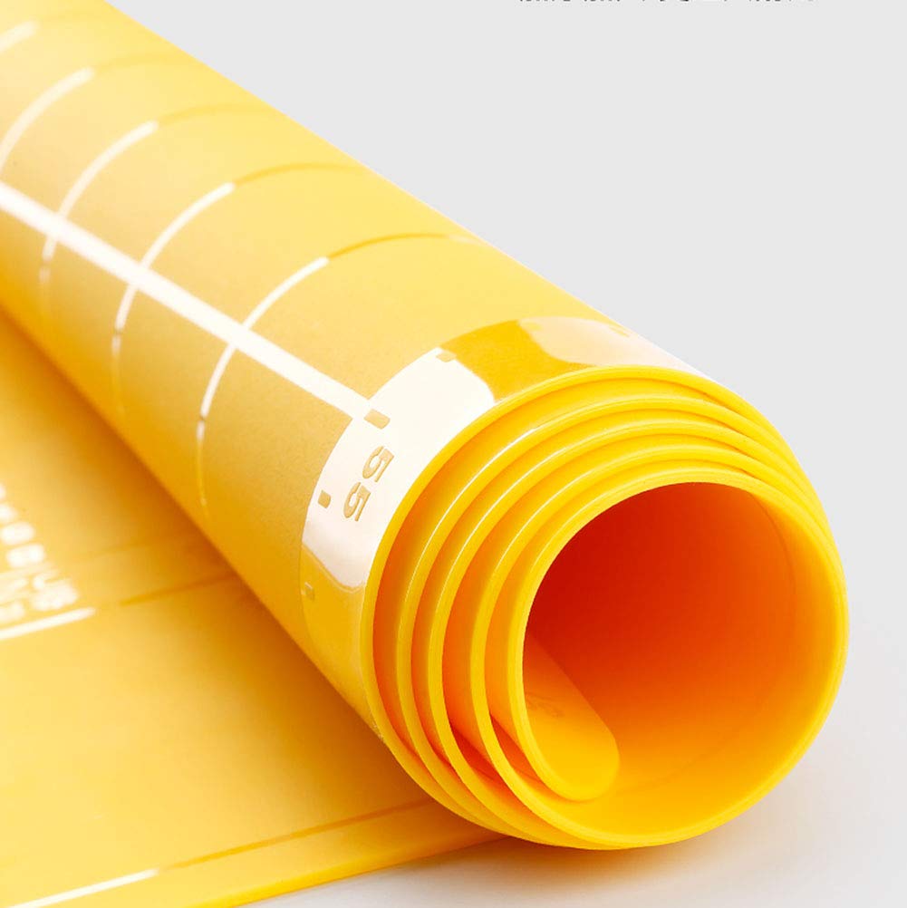 Extra große Silikon-Backmatte für Teigrollteig mit Messungen, antihaftbeschichtet, hitzebeständig, lebensmittelechtes Silikon, mit Nudelholz, Teigschneider