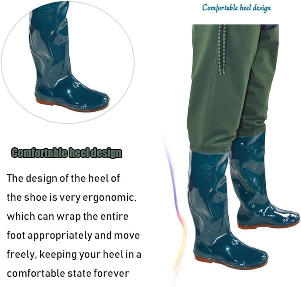 Botas de pesca de PVC de 80cm impermeables con hebilla para vadear 4