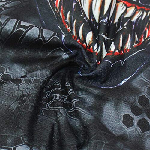 Obacle Face Mask Bandana Half Face Mask Dust Wind Sun Protection Durable Thin Neck Gaiter 3D Tube Face Cover Mask for Men Women Motorcycle Fishing Bike Riding (Teeth Open Mouth White Eyes)